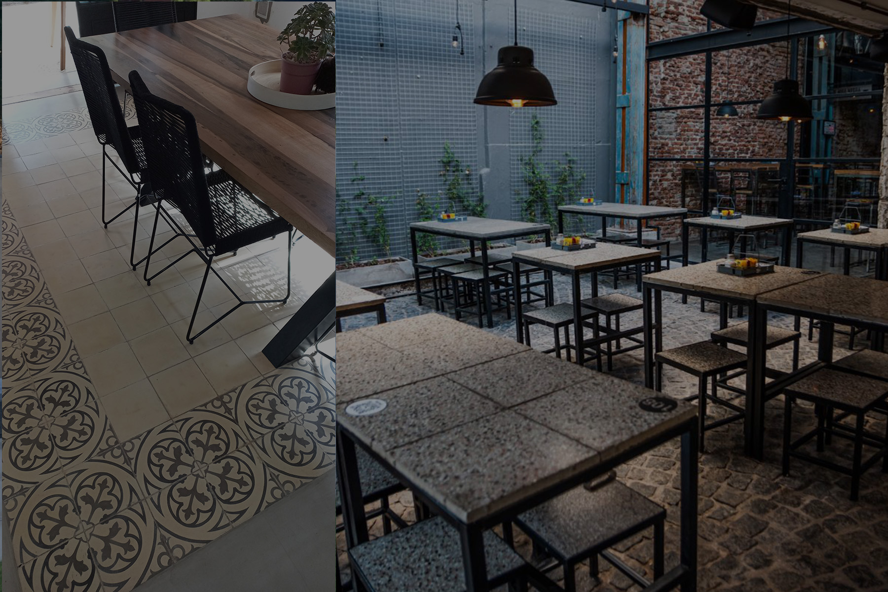 Banner baldosones de estilo lavado y rústico para exteriores